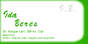 ida beres business card